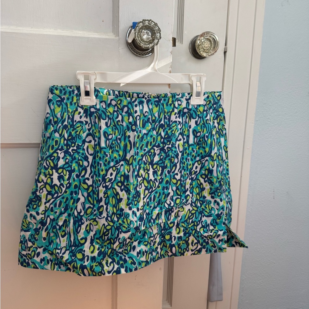 Lilly Pulitzer Blue and Green Mini Skirt